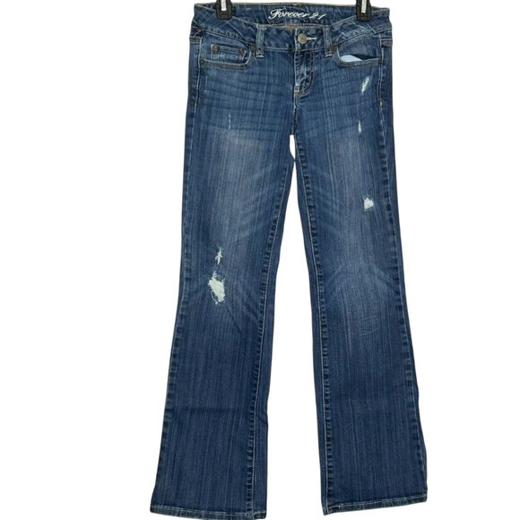 Forever 21 Distressed Bootcut Size 27 Jeans - Picture 1 of 15